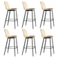 Scandinavian Matte Finish Leather Barstool Footrest Living Room Stool Beige 6 Piece Set Bar Stool(30"H) Clearhalo 'Bar Furniture' 'Bar Stools' 'bar_stools' 'furn' 'furn_bar_stools' 'Furniture' 'furniture_bar_stools' 'Kitchen & Dining Furniture' 4984402