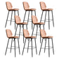 Scandinavian Matte Finish Leather Barstool Footrest Living Room Stool Orange 8 Piece Set Clearhalo 'Bar Furniture' 'Bar Stools' 'bar_stools' 'furn' 'furn_bar_stools' 'Furniture' 'furniture_bar_stools' 'Kitchen & Dining Furniture' 4984407