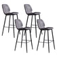 Scandinavian Matte Finish Leather Barstool Footrest Living Room Stool Dark Brown 4 Piece Set Clearhalo 'Bar Furniture' 'Bar Stools' 'bar_stools' 'furn' 'furn_bar_stools' 'Furniture' 'furniture_bar_stools' 'Kitchen & Dining Furniture' 4984409