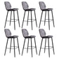 Scandinavian Matte Finish Leather Barstool Footrest Living Room Stool Dark Brown 6 Piece Set Clearhalo 'Bar Furniture' 'Bar Stools' 'bar_stools' 'furn' 'furn_bar_stools' 'Furniture' 'furniture_bar_stools' 'Kitchen & Dining Furniture' 4984410