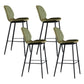 Scandinavian Matte Finish Leather Barstool Footrest Living Room Stool Green 4 Piece Set Bar Stool(30"H) Clearhalo 'Bar Furniture' 'Bar Stools' 'bar_stools' 'furn' 'furn_bar_stools' 'Furniture' 'furniture_bar_stools' 'Kitchen & Dining Furniture' 4984413