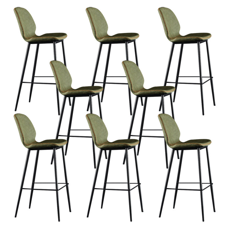 Scandinavian Matte Finish Leather Barstool Footrest Living Room Stool Green 8 Piece Set Bar Stool(30"H) Clearhalo 'Bar Furniture' 'Bar Stools' 'bar_stools' 'furn' 'furn_bar_stools' 'Furniture' 'furniture_bar_stools' 'Kitchen & Dining Furniture' 4984415