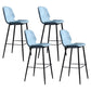 Scandinavian Matte Finish Leather Barstool Footrest Living Room Stool Blue 4 Piece Set Clearhalo 'Bar Furniture' 'Bar Stools' 'bar_stools' 'furn' 'furn_bar_stools' 'Furniture' 'furniture_bar_stools' 'Kitchen & Dining Furniture' 4984417
