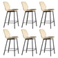 Scandinavian Matte Finish Leather Barstool Footrest Living Room Stool Beige 6 Piece Set Counter Stool(26"H) Clearhalo 'Bar Furniture' 'Bar Stools' 'bar_stools' 'furn' 'furn_bar_stools' 'Furniture' 'furniture_bar_stools' 'Kitchen & Dining Furniture' 4984422
