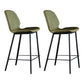 Scandinavian Matte Finish Leather Barstool Footrest Living Room Stool Green 2 Piece Set Counter Stool(26"H) Clearhalo 'Bar Furniture' 'Bar Stools' 'bar_stools' 'furn' 'furn_bar_stools' 'Furniture' 'furniture_bar_stools' 'Kitchen & Dining Furniture' 4984424