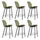 Scandinavian Matte Finish Leather Barstool Footrest Living Room Stool Green 6 Piece Set Counter Stool(26"H) Clearhalo 'Bar Furniture' 'Bar Stools' 'bar_stools' 'furn' 'furn_bar_stools' 'Furniture' 'furniture_bar_stools' 'Kitchen & Dining Furniture' 4984426