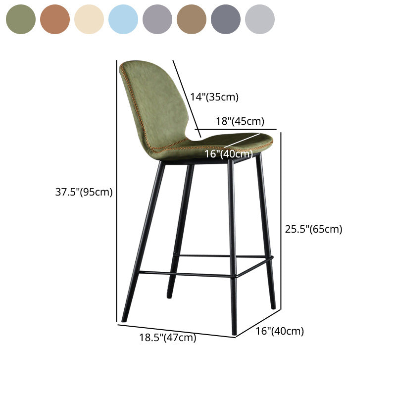 Scandinavian Matte Finish Leather Barstool Footrest Living Room Stool Clearhalo 'Bar Furniture' 'Bar Stools' 'bar_stools' 'furn' 'furn_bar_stools' 'Furniture' 'furniture_bar_stools' 'Kitchen & Dining Furniture' 4984428