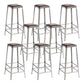 Industrial Coffee Shop Footrest Stools Silver Iron Bar Stool Backless 8 Piece Set Bar Stool(31"H) Clearhalo 'Bar Furniture' 'Bar Stools' 'bar_stools' 'furn' 'furn_bar_stools' 'Furniture' 'furniture_bar_stools' 'Kitchen & Dining Furniture' 4984433