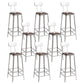 Industrial Coffee Shop Footrest Stools Silver Iron Bar Stool With Back 8 Piece Set Bar Stool(31"H) Clearhalo 'Bar Furniture' 'Bar Stools' 'bar_stools' 'furn' 'furn_bar_stools' 'Furniture' 'furniture_bar_stools' 'Kitchen & Dining Furniture' 4984436