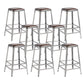 Industrial Coffee Shop Footrest Stools Silver Iron Bar Stool Backless 8 Piece Set Counter Stool(26"H) Clearhalo 'Bar Furniture' 'Bar Stools' 'bar_stools' 'furn' 'furn_bar_stools' 'Furniture' 'furniture_bar_stools' 'Kitchen & Dining Furniture' 4984441