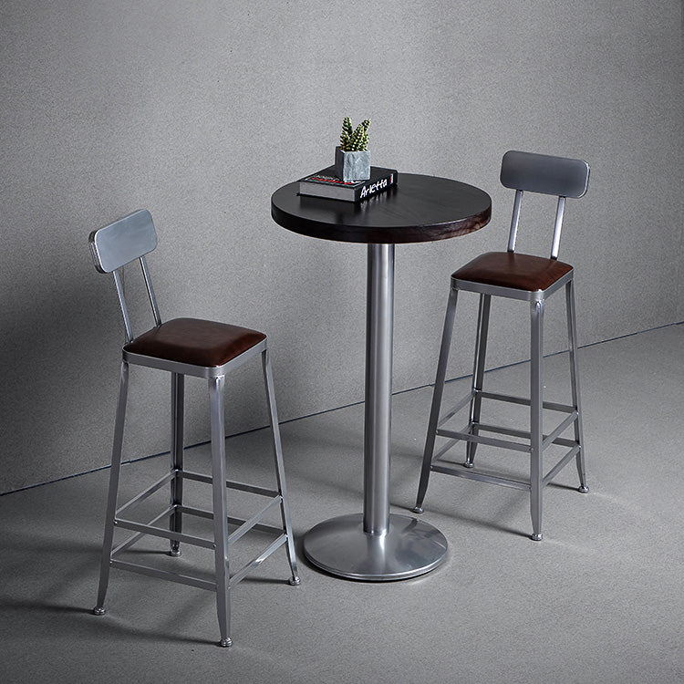 Industrial Coffee Shop Footrest Stools Silver Iron Bar Stool Clearhalo 'Bar Furniture' 'Bar Stools' 'bar_stools' 'furn' 'furn_bar_stools' 'Furniture' 'furniture_bar_stools' 'Kitchen & Dining Furniture' 4984444