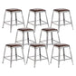 Industrial Coffee Shop Footrest Stools Silver Iron Bar Stool Backless 8 Piece Set Short Stool(18"H) Clearhalo 'Bar Furniture' 'Bar Stools' 'bar_stools' 'furn' 'furn_bar_stools' 'Furniture' 'furniture_bar_stools' 'Kitchen & Dining Furniture' 4984445