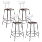 Industrial Coffee Shop Footrest Stools Silver Iron Bar Stool With Back 4 Piece Set Counter Stool(26"H) Clearhalo 'Bar Furniture' 'Bar Stools' 'bar_stools' 'furn' 'furn_bar_stools' 'Furniture' 'furniture_bar_stools' 'Kitchen & Dining Furniture' 4984446