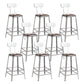 Industrial Coffee Shop Footrest Stools Silver Iron Bar Stool With Back 8 Piece Set Counter Stool(26"H) Clearhalo 'Bar Furniture' 'Bar Stools' 'bar_stools' 'furn' 'furn_bar_stools' 'Furniture' 'furniture_bar_stools' 'Kitchen & Dining Furniture' 4984447