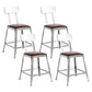 Industrial Coffee Shop Footrest Stools Silver Iron Bar Stool With Back 4 Piece Set Short Stool(18"H) Clearhalo 'Bar Furniture' 'Bar Stools' 'bar_stools' 'furn' 'furn_bar_stools' 'Furniture' 'furniture_bar_stools' 'Kitchen & Dining Furniture' 4984450