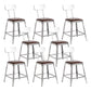 Industrial Coffee Shop Footrest Stools Silver Iron Bar Stool With Back 8 Piece Set Short Stool(18"H) Clearhalo 'Bar Furniture' 'Bar Stools' 'bar_stools' 'furn' 'furn_bar_stools' 'Furniture' 'furniture_bar_stools' 'Kitchen & Dining Furniture' 4984451