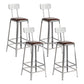 Industrial Coffee Shop Footrest Stools Silver Iron Bar Stool With Back 4 Piece Set Bar Stool(30"H) Clearhalo 'Bar Furniture' 'Bar Stools' 'bar_stools' 'furn' 'furn_bar_stools' 'Furniture' 'furniture_bar_stools' 'Kitchen & Dining Furniture' 4984452