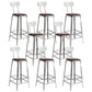 Industrial Coffee Shop Footrest Stools Silver Iron Bar Stool With Back 8 Piece Set Bar Stool(30"H) Clearhalo 'Bar Furniture' 'Bar Stools' 'bar_stools' 'furn' 'furn_bar_stools' 'Furniture' 'furniture_bar_stools' 'Kitchen & Dining Furniture' 4984453