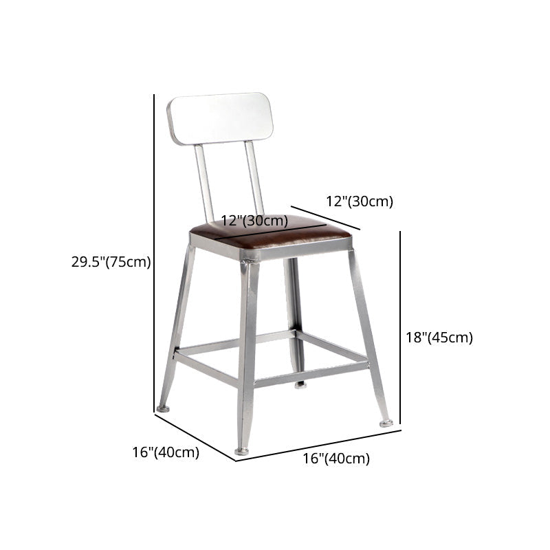 Industrial Coffee Shop Footrest Stools Silver Iron Bar Stool Clearhalo 'Bar Furniture' 'Bar Stools' 'bar_stools' 'furn' 'furn_bar_stools' 'Furniture' 'furniture_bar_stools' 'Kitchen & Dining Furniture' 4984454