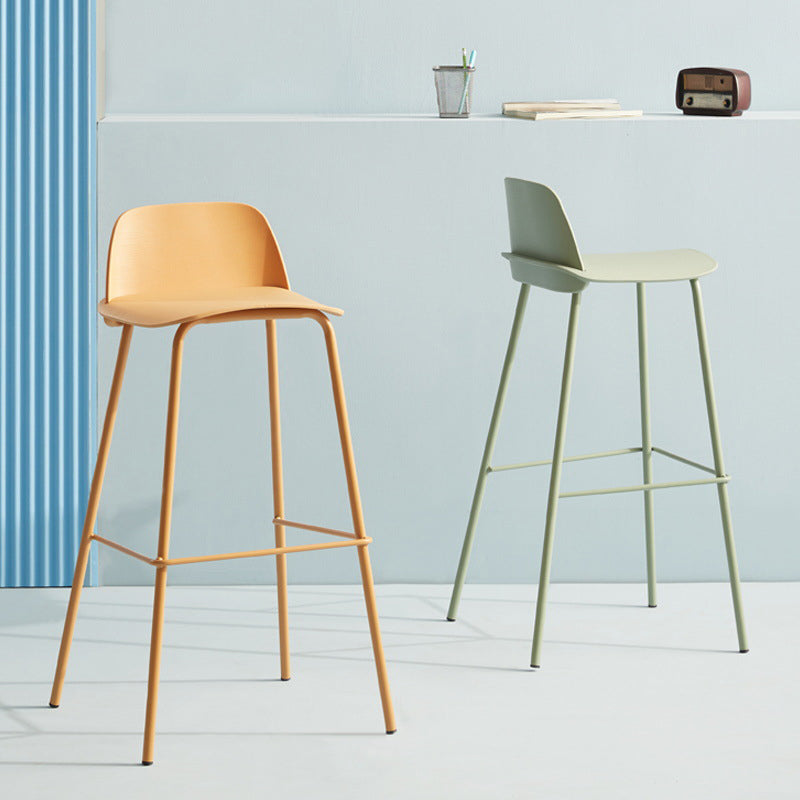 Scandinavian Living Room Low Back Stool Matte Finish Plastic Barstool Clearhalo 'Bar Furniture' 'Bar Stools' 'bar_stools' 'furn' 'furn_bar_stools' 'Furniture' 'furniture_bar_stools' 'Kitchen & Dining Furniture' 4984462