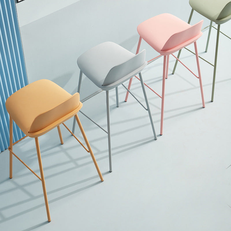 Scandinavian Living Room Low Back Stool Matte Finish Plastic Barstool Clearhalo 'Bar Furniture' 'Bar Stools' 'bar_stools' 'furn' 'furn_bar_stools' 'Furniture' 'furniture_bar_stools' 'Kitchen & Dining Furniture' 4984467