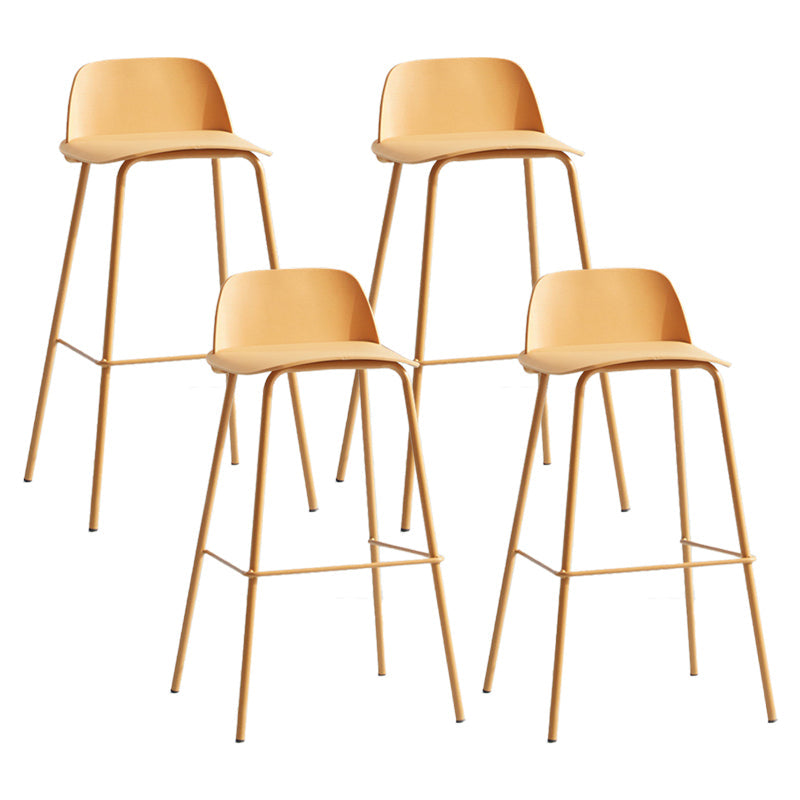 Scandinavian Living Room Low Back Stool Matte Finish Plastic Barstool Ginger 4 Piece Set Clearhalo 'Bar Furniture' 'Bar Stools' 'bar_stools' 'furn' 'furn_bar_stools' 'Furniture' 'furniture_bar_stools' 'Kitchen & Dining Furniture' 4984473