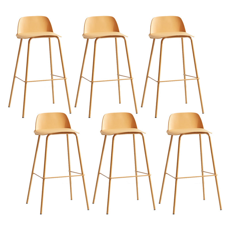 Scandinavian Living Room Low Back Stool Matte Finish Plastic Barstool Ginger 6 Piece Set Clearhalo 'Bar Furniture' 'Bar Stools' 'bar_stools' 'furn' 'furn_bar_stools' 'Furniture' 'furniture_bar_stools' 'Kitchen & Dining Furniture' 4984475
