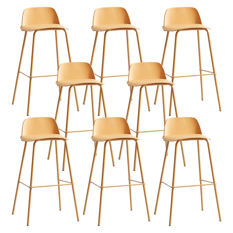 Scandinavian Living Room Low Back Stool Matte Finish Plastic Barstool Ginger 8 Piece Set Clearhalo 'Bar Furniture' 'Bar Stools' 'bar_stools' 'furn' 'furn_bar_stools' 'Furniture' 'furniture_bar_stools' 'Kitchen & Dining Furniture' 4984477