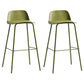 Scandinavian Living Room Low Back Stool Matte Finish Plastic Barstool Green 2 Piece Set Clearhalo 'Bar Furniture' 'Bar Stools' 'bar_stools' 'furn' 'furn_bar_stools' 'Furniture' 'furniture_bar_stools' 'Kitchen & Dining Furniture' 4984478