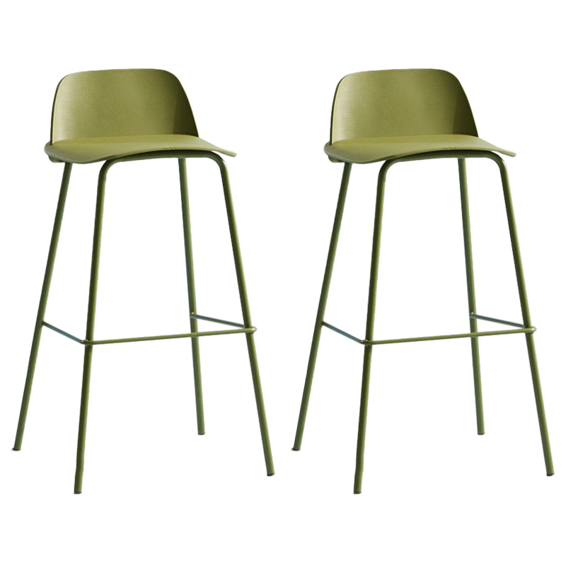 Scandinavian Living Room Low Back Stool Matte Finish Plastic Barstool Green 2 Piece Set Clearhalo 'Bar Furniture' 'Bar Stools' 'bar_stools' 'furn' 'furn_bar_stools' 'Furniture' 'furniture_bar_stools' 'Kitchen & Dining Furniture' 4984478