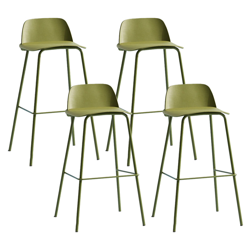 Scandinavian Living Room Low Back Stool Matte Finish Plastic Barstool Green 4 Piece Set Clearhalo 'Bar Furniture' 'Bar Stools' 'bar_stools' 'furn' 'furn_bar_stools' 'Furniture' 'furniture_bar_stools' 'Kitchen & Dining Furniture' 4984481