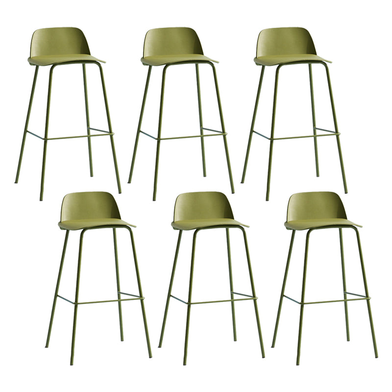 Scandinavian Living Room Low Back Stool Matte Finish Plastic Barstool Green 6 Piece Set Clearhalo 'Bar Furniture' 'Bar Stools' 'bar_stools' 'furn' 'furn_bar_stools' 'Furniture' 'furniture_bar_stools' 'Kitchen & Dining Furniture' 4984482