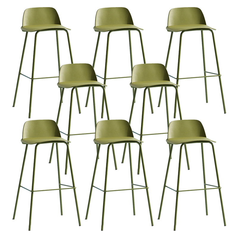 Scandinavian Living Room Low Back Stool Matte Finish Plastic Barstool Green 8 Piece Set Clearhalo 'Bar Furniture' 'Bar Stools' 'bar_stools' 'furn' 'furn_bar_stools' 'Furniture' 'furniture_bar_stools' 'Kitchen & Dining Furniture' 4984483