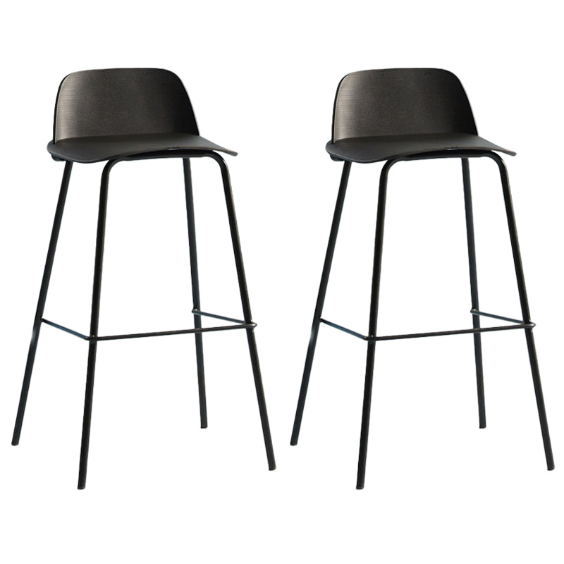 Scandinavian Living Room Low Back Stool Matte Finish Plastic Barstool Black 2 Piece Set Clearhalo 'Bar Furniture' 'Bar Stools' 'bar_stools' 'furn' 'furn_bar_stools' 'Furniture' 'furniture_bar_stools' 'Kitchen & Dining Furniture' 4984484