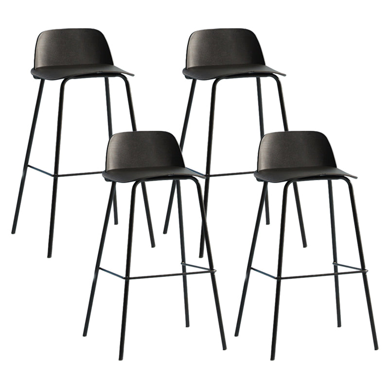 Scandinavian Living Room Low Back Stool Matte Finish Plastic Barstool Black 4 Piece Set Clearhalo 'Bar Furniture' 'Bar Stools' 'bar_stools' 'furn' 'furn_bar_stools' 'Furniture' 'furniture_bar_stools' 'Kitchen & Dining Furniture' 4984485
