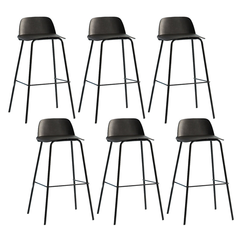 Scandinavian Living Room Low Back Stool Matte Finish Plastic Barstool Black 6 Piece Set Clearhalo 'Bar Furniture' 'Bar Stools' 'bar_stools' 'furn' 'furn_bar_stools' 'Furniture' 'furniture_bar_stools' 'Kitchen & Dining Furniture' 4984486