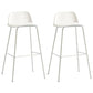 Scandinavian Living Room Low Back Stool Matte Finish Plastic Barstool White 2 Piece Set Clearhalo 'Bar Furniture' 'Bar Stools' 'bar_stools' 'furn' 'furn_bar_stools' 'Furniture' 'furniture_bar_stools' 'Kitchen & Dining Furniture' 4984488