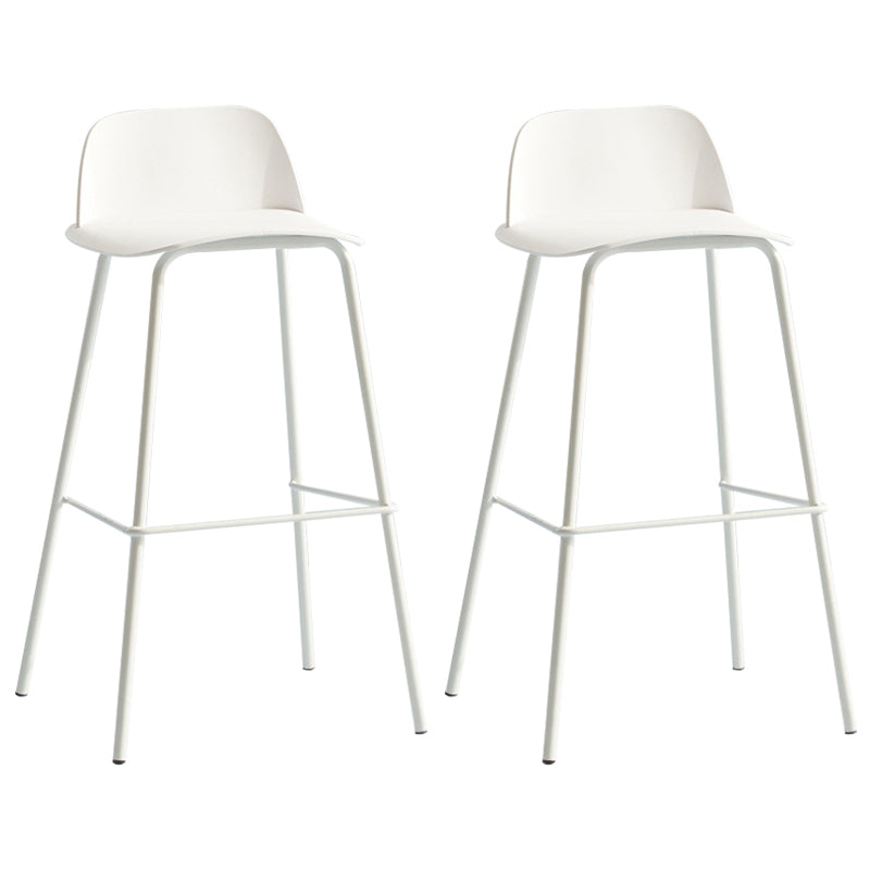 Scandinavian Living Room Low Back Stool Matte Finish Plastic Barstool White 2 Piece Set Clearhalo 'Bar Furniture' 'Bar Stools' 'bar_stools' 'furn' 'furn_bar_stools' 'Furniture' 'furniture_bar_stools' 'Kitchen & Dining Furniture' 4984488