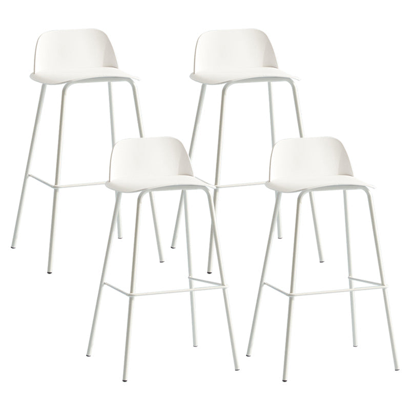 Scandinavian Living Room Low Back Stool Matte Finish Plastic Barstool White 4 Piece Set Clearhalo 'Bar Furniture' 'Bar Stools' 'bar_stools' 'furn' 'furn_bar_stools' 'Furniture' 'furniture_bar_stools' 'Kitchen & Dining Furniture' 4984489