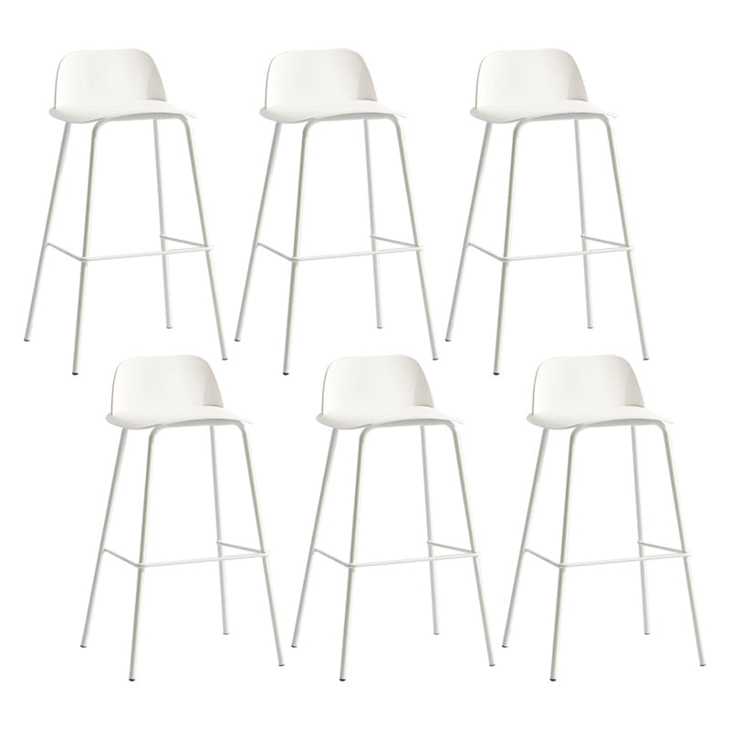 Scandinavian Living Room Low Back Stool Matte Finish Plastic Barstool White 6 Piece Set Clearhalo 'Bar Furniture' 'Bar Stools' 'bar_stools' 'furn' 'furn_bar_stools' 'Furniture' 'furniture_bar_stools' 'Kitchen & Dining Furniture' 4984490