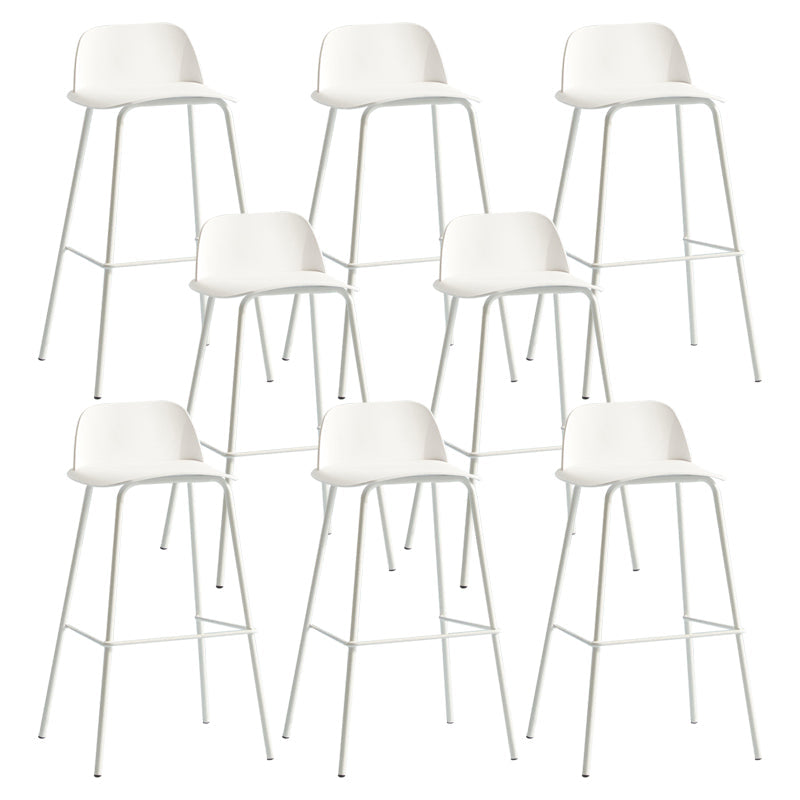 Scandinavian Living Room Low Back Stool Matte Finish Plastic Barstool White 8 Piece Set Clearhalo 'Bar Furniture' 'Bar Stools' 'bar_stools' 'furn' 'furn_bar_stools' 'Furniture' 'furniture_bar_stools' 'Kitchen & Dining Furniture' 4984491