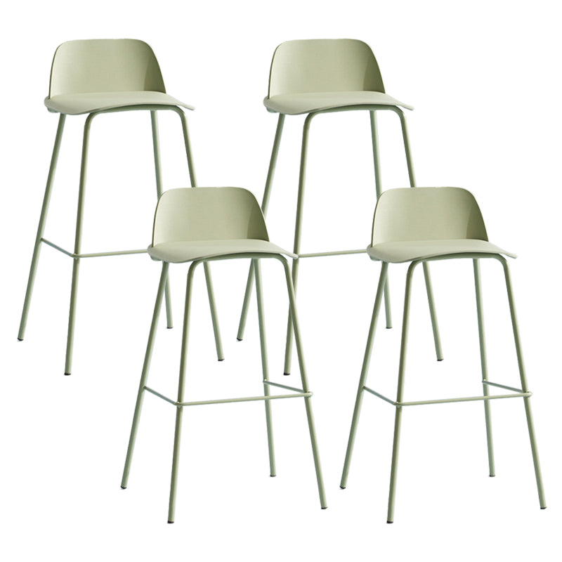 Scandinavian Living Room Low Back Stool Matte Finish Plastic Barstool Light Green 4 Piece Set Clearhalo 'Bar Furniture' 'Bar Stools' 'bar_stools' 'furn' 'furn_bar_stools' 'Furniture' 'furniture_bar_stools' 'Kitchen & Dining Furniture' 4984493
