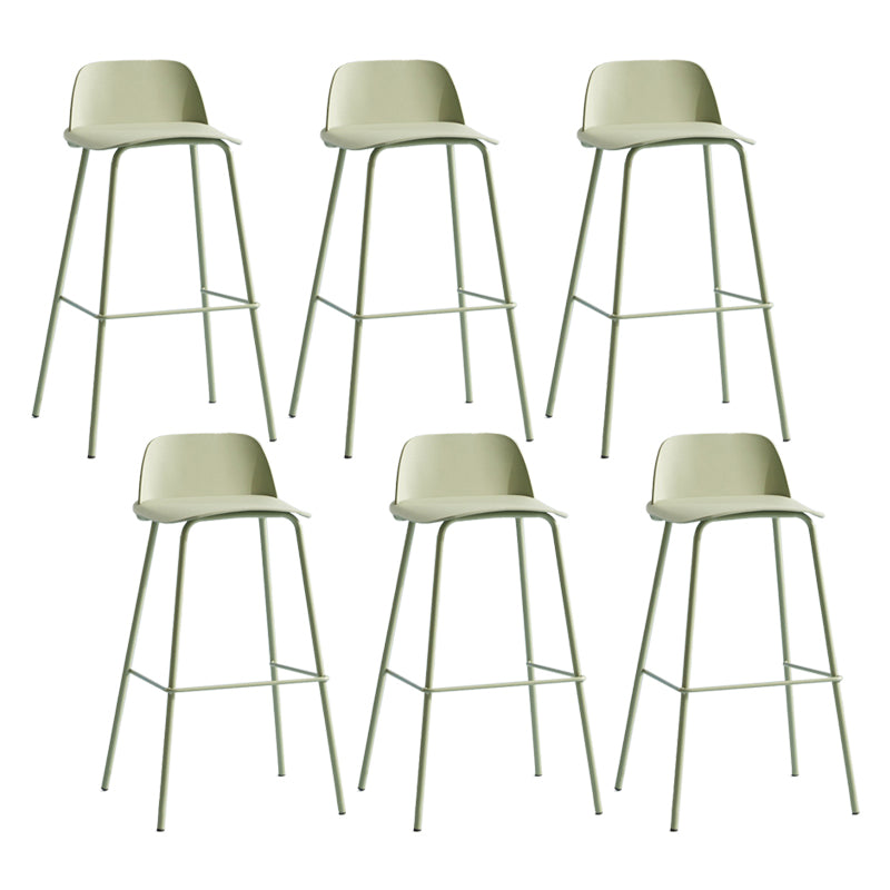 Scandinavian Living Room Low Back Stool Matte Finish Plastic Barstool Light Green 6 Piece Set Clearhalo 'Bar Furniture' 'Bar Stools' 'bar_stools' 'furn' 'furn_bar_stools' 'Furniture' 'furniture_bar_stools' 'Kitchen & Dining Furniture' 4984494