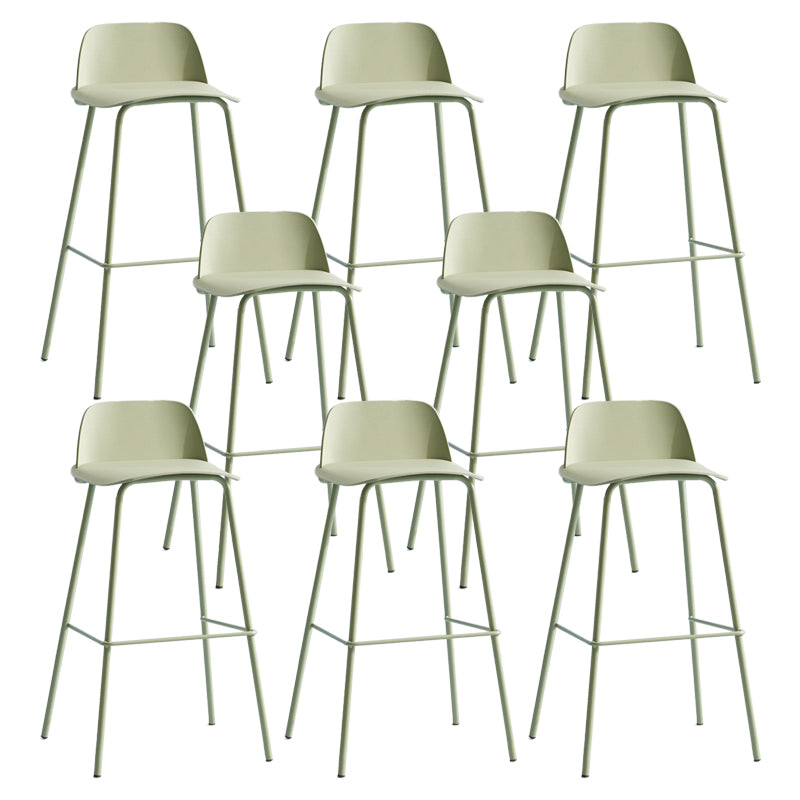 Scandinavian Living Room Low Back Stool Matte Finish Plastic Barstool Light Green 8 Piece Set Clearhalo 'Bar Furniture' 'Bar Stools' 'bar_stools' 'furn' 'furn_bar_stools' 'Furniture' 'furniture_bar_stools' 'Kitchen & Dining Furniture' 4984495