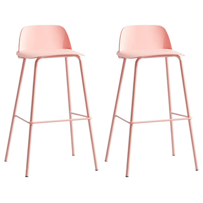 Scandinavian Living Room Low Back Stool Matte Finish Plastic Barstool Pink 2 Piece Set Clearhalo 'Bar Furniture' 'Bar Stools' 'bar_stools' 'furn' 'furn_bar_stools' 'Furniture' 'furniture_bar_stools' 'Kitchen & Dining Furniture' 4984496