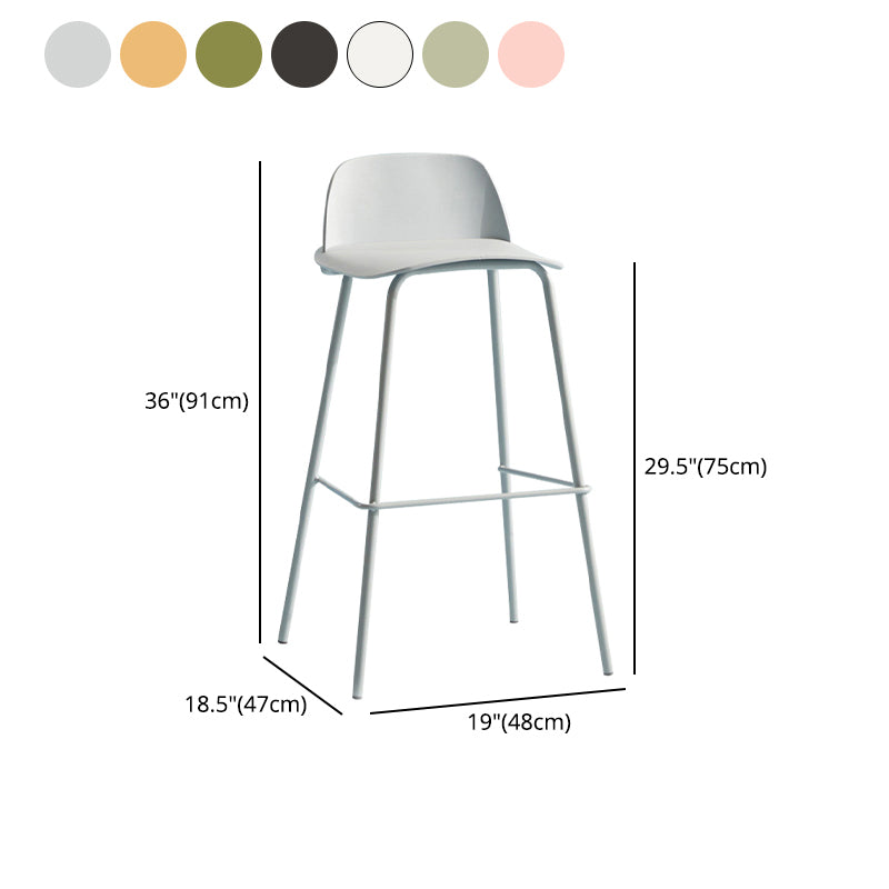Scandinavian Living Room Low Back Stool Matte Finish Plastic Barstool Clearhalo 'Bar Furniture' 'Bar Stools' 'bar_stools' 'furn' 'furn_bar_stools' 'Furniture' 'furniture_bar_stools' 'Kitchen & Dining Furniture' 4984501