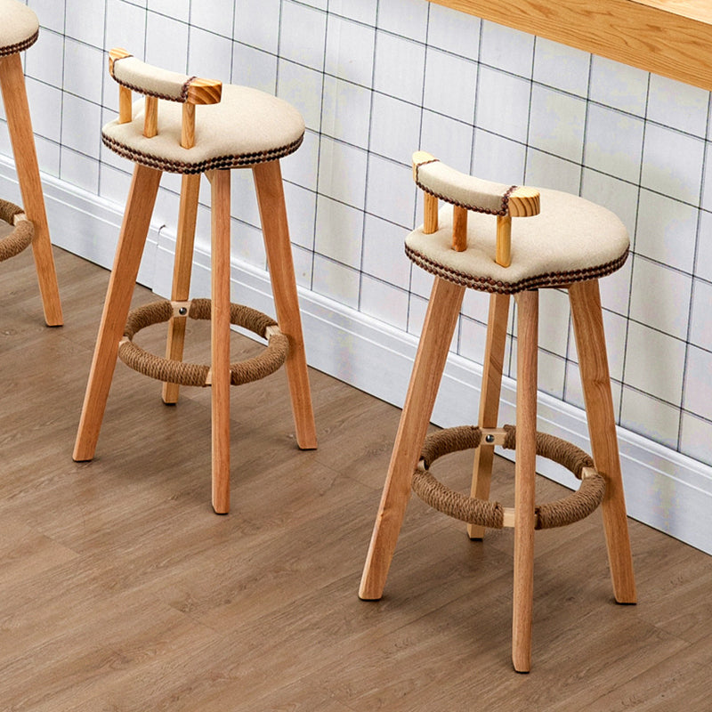 Modern Rubberwood Restaurant Stool Matte Finish Upholstered Bar Stools Clearhalo 'Bar Furniture' 'Bar Stools' 'bar_stools' 'Furniture' 'furniture_bar_stools' 'Kitchen & Dining Furniture' 4984502