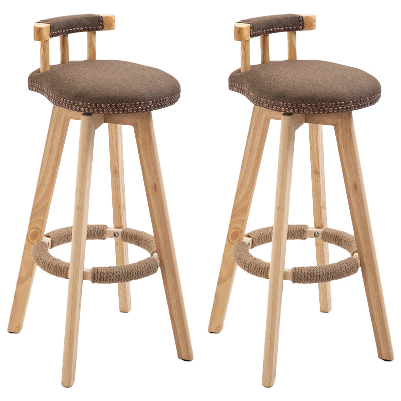Modern Rubberwood Restaurant Stool Matte Finish Upholstered Bar Stools Coffee Set of 2 Clearhalo 'Bar Furniture' 'Bar Stools' 'bar_stools' 'Furniture' 'furniture_bar_stools' 'Kitchen & Dining Furniture' 4984503