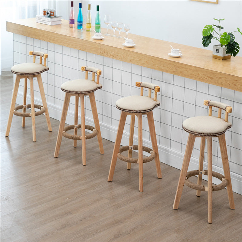 Modern Rubberwood Restaurant Stool Matte Finish Upholstered Bar Stools Clearhalo 'Bar Furniture' 'Bar Stools' 'bar_stools' 'Furniture' 'furniture_bar_stools' 'Kitchen & Dining Furniture' 4984504