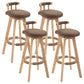 Modern Rubberwood Restaurant Stool Matte Finish Upholstered Bar Stools Coffee Set of 4 Clearhalo 'Bar Furniture' 'Bar Stools' 'bar_stools' 'Furniture' 'furniture_bar_stools' 'Kitchen & Dining Furniture' 4984505